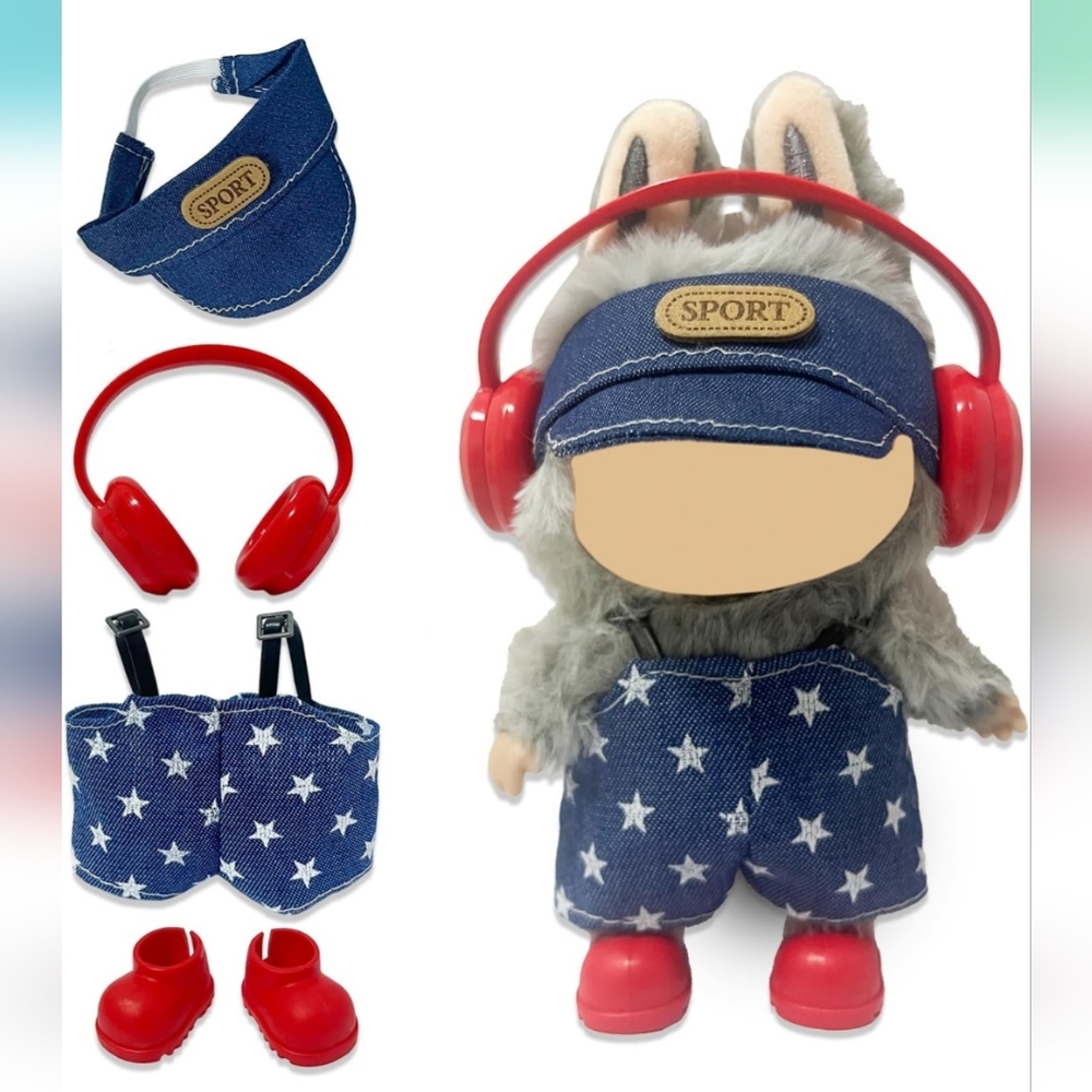 Labubu 4 Piece Outfit With Accessories Set